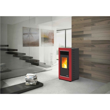 Estufa de pellet graz s plus  rojo - Suinplas
