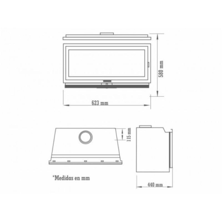 Estufa insertable sin ventilacion a leña kansas - Suinplas