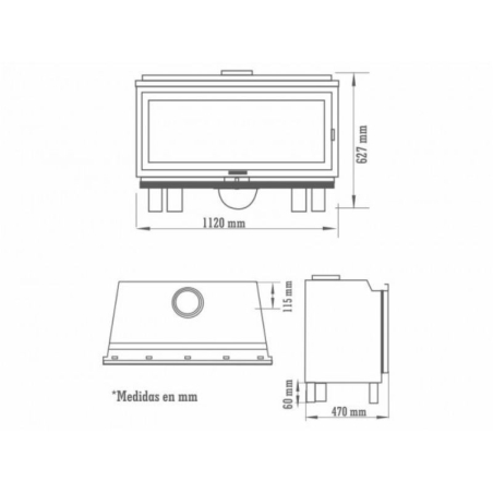 Estufa insertable sin ventilacion a leña alaska - Suinplas