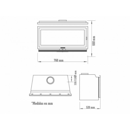 Estufa insertable con ventilacion a leña washington - Sui...