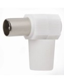 Conector macho acodado cable tv 9,5mm blanco - Suinplas