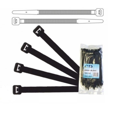 Brida negra de 160x2,60mm 100ud - Suinplas