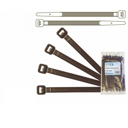 Brida marron de 200x3,60mm 100 ud - Suinplas