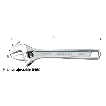 Llave ajustable moleta central 6460-12     - Suinplas