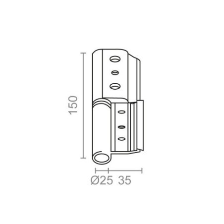 Bisagra serie europea para puerta 6877 blanca – mano izqu...