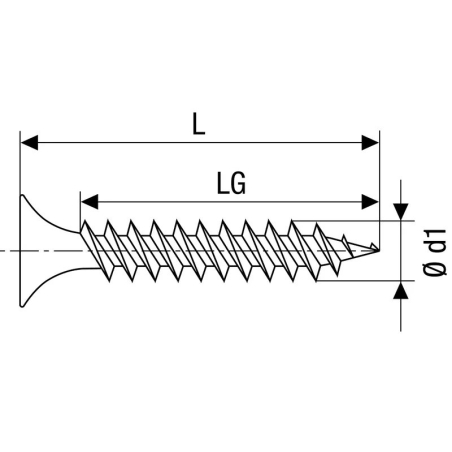 Tornillo de montaje pladur gix negro 3,9x25 cl 200 und -...