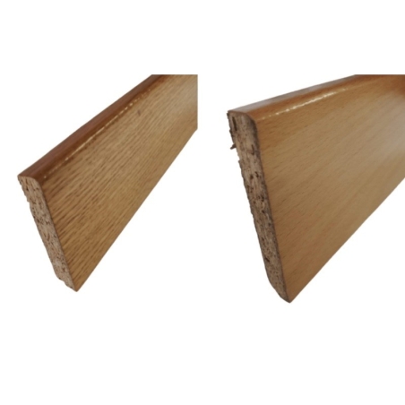Rodapie  barnizado 85 mm x 13 mm haya canto recto 240 cm...