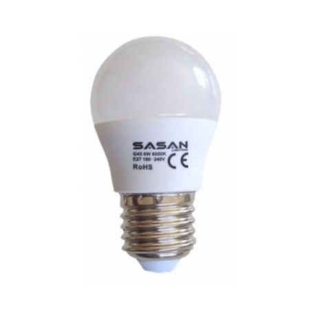 Bombilla led esfer. e27 6w 6000k blanca - Suinplas