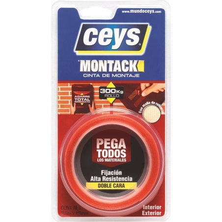 Cinta doble cara ceys montack xpress cinta 2,5 metros x 1...