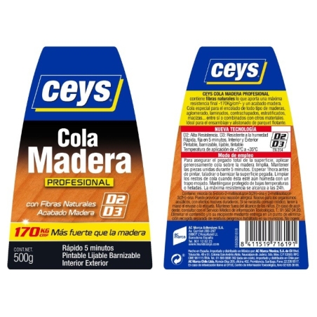 Pegamento cola madera profesional resistente 500 gramos -...