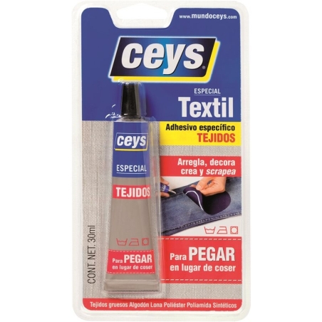 Pegamento adhesivo especial textil 30 ml ceys - Suinplas