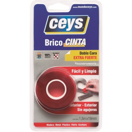 Cinta doble cara 1,5 metros x 19 mm - Suinplas