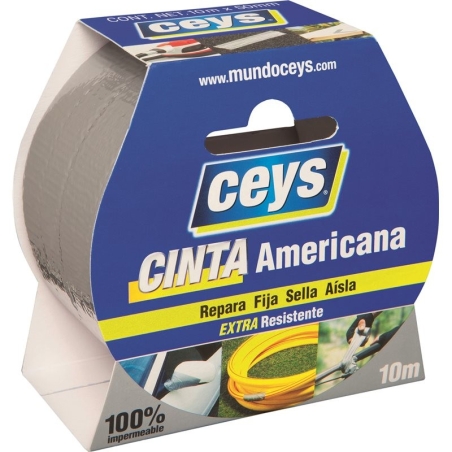 Cinta americana ceys color plata 10 metros x 50 mm - Suin...