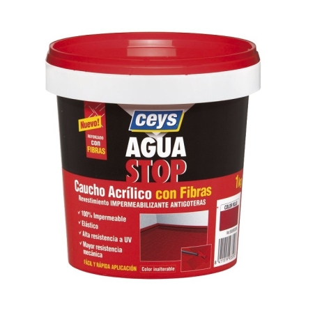 Aguastop caucho fibras terracota 1kg - Suinplas
