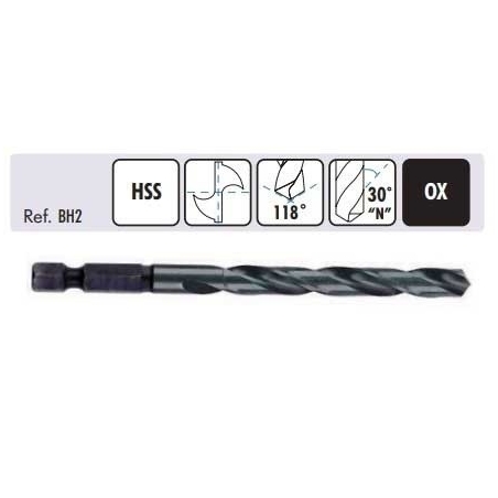 Broca hss din  338 mango hexagonal 5mm - Suinplas
