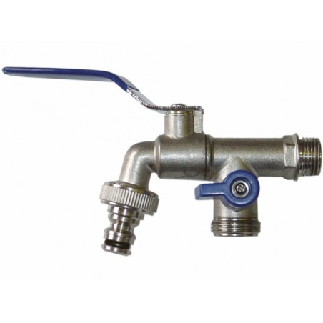 Grifo jardin doble con racord   - Suinplas