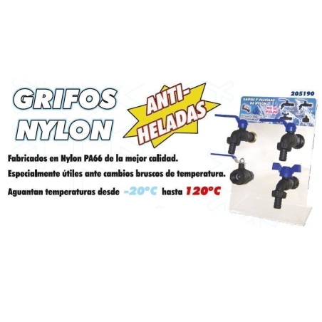 "Grifo nylon rosca lat 3/4"" anti helada    - Suinplas"