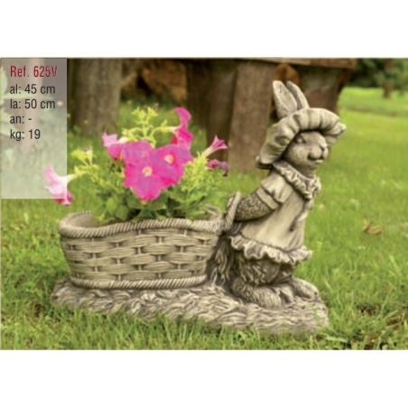 Figura conejita cesto 50x45     - Suinplas