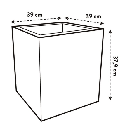 Maceta cubo de 40cm negro - Suinplas