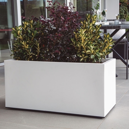 Jardinera rectangular 80cm blanco - Suinplas