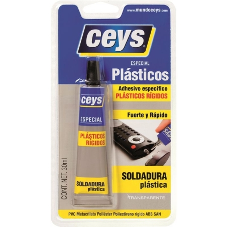 Pegamento adhesivo plasticos rigidos 30 ml  ceys - Suinplas