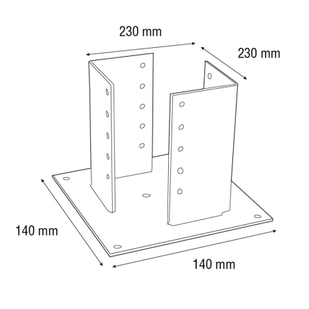 Soporte viga al suelo 120x120 placa 180x180 8uds - Suinplas