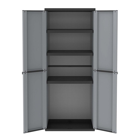 Armario resina j-line  3 estantes gris/negro - Suinplas