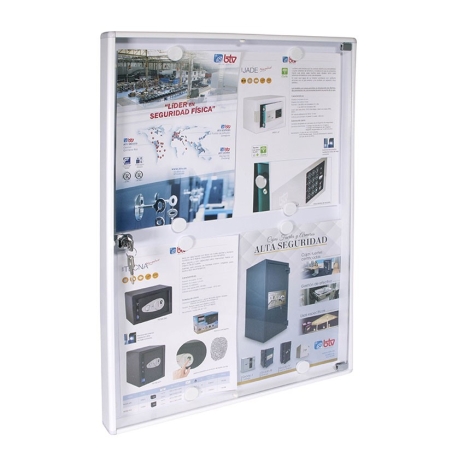 Panel anuncios con puerta (2 hojas de 4 din a4) blanco -...