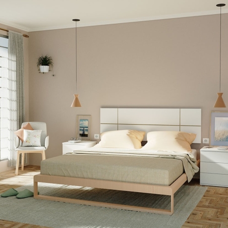 Cabecer0 cama 160 cm elsa blanco/fondo cambrian - Suinplas