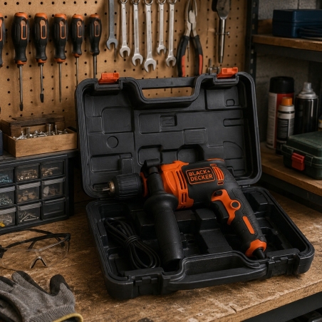 Taladro percutor BLACK+DECKER 500W 2900 rpm 