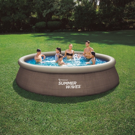 Piscina autoportante imitacion rattan  396x84cm + depurad...
