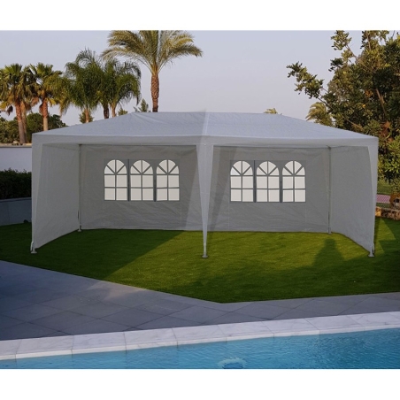 Pergola jardin rafia 6x3x2,70m cerramiento completo - Sui...