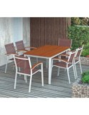 Silla aluminio textilene brazo madera - Suinplas