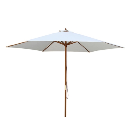 Parasol madera natural 3m ø  mastil 38mm color crudo - Su...