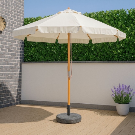 Parasol madera barnizada 3m ø mastil 48 mm color crudo -...