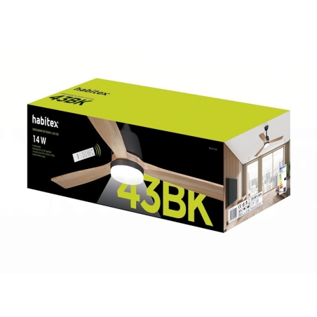 Ventilador techo led negro habitex 43bk - Suinplas