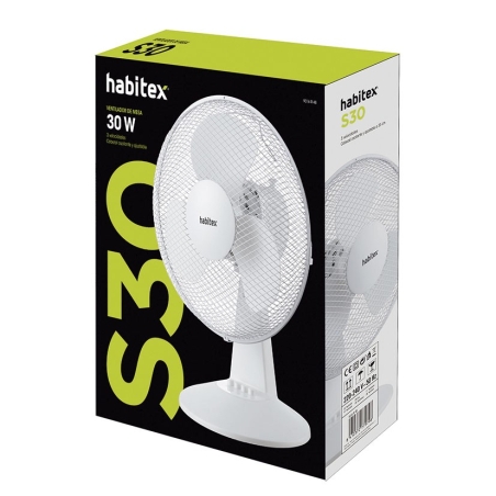 Ventilador sobremesa habitex s30 blanco - Suinplas