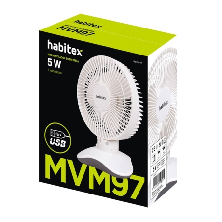 Mini ventilador usb de mesa habitex mvm97 - Suinplas