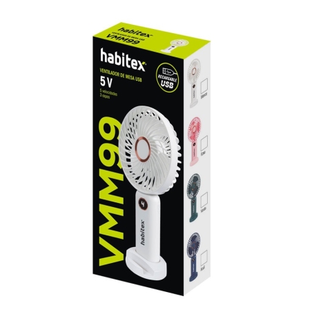 Ventilador de mano usb habitex blanco - Suinplas