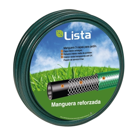 Manguera reforzada tricapa 15 mm x 50 m 