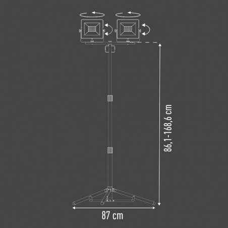 Foco Proyector Doble LED con Trípode RATIO WorkLine 