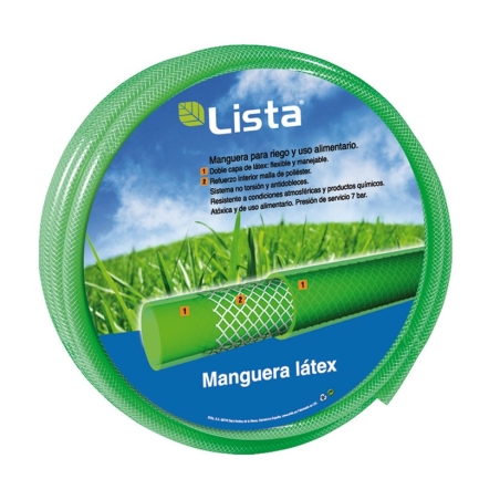 Manguera malla látex LISTA 15x21 mm 50 m 