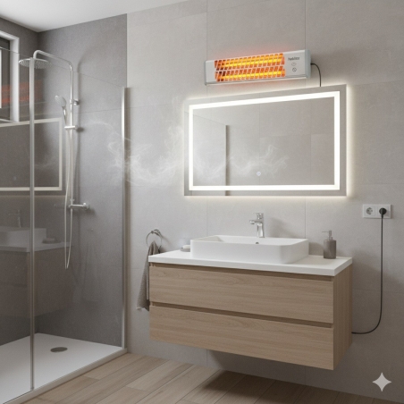 Estufa compacta para baño – con cabezal orientable y func...