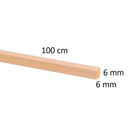 Liston de balsa 1000x4x4 mm - Suinplas