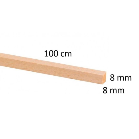 Liston de balsa 1000x4x4 mm - Suinplas