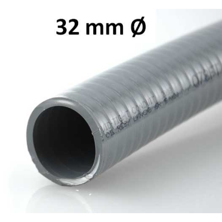 Tuberia flexible gris de 32mm 1 metro - Suinplas