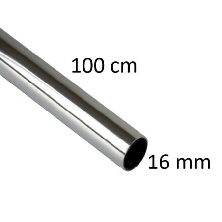 Barra armario redonda cromo 100 cm x 16 mm - Suinplas