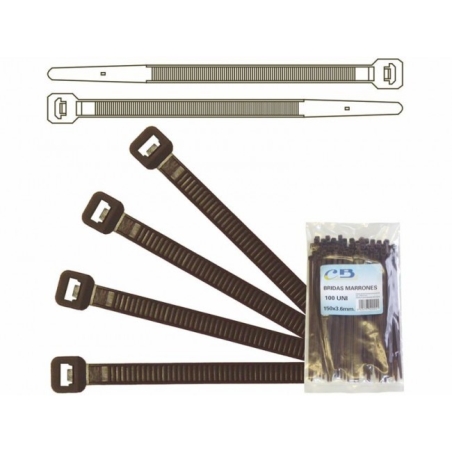Brida marron de 200x3,60mm 100 ud - Suinplas