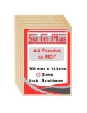 Tablero mdf 300x210x3mm (5ud x a4) corte laser - Suinplas