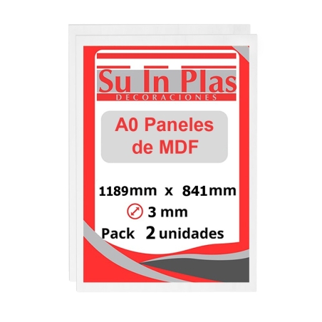 Tablero mdf blanco 1189x841x3mm (2ud x a0) corte laser -...